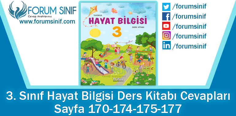 3. Sınıf Hayat Bilgisi Ders Kitabı 170-174-175-177. Sayfa Cevapları TUNA Yayıncılık