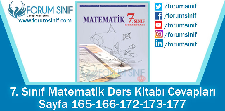 7. Sınıf Matematik Ders Kitabı 165-166-172-173-177. Sayfa Cevapları MEB Yayınları