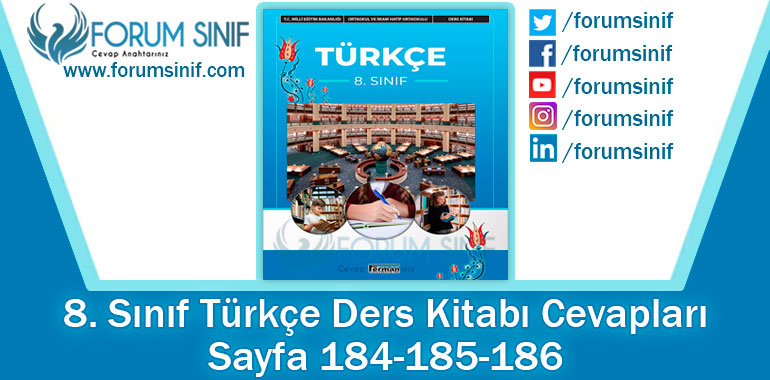 8. Sınıf Türkçe Ders Kitabı 184-185-186. Sayfa Cevapları Hecce Yayıncılık