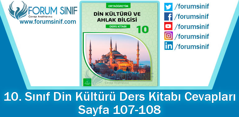 10. Sınıf Din Kültürü Ders Kitabı 107-108. Sayfa Cevapları Bilim ve Kültür Yayınları