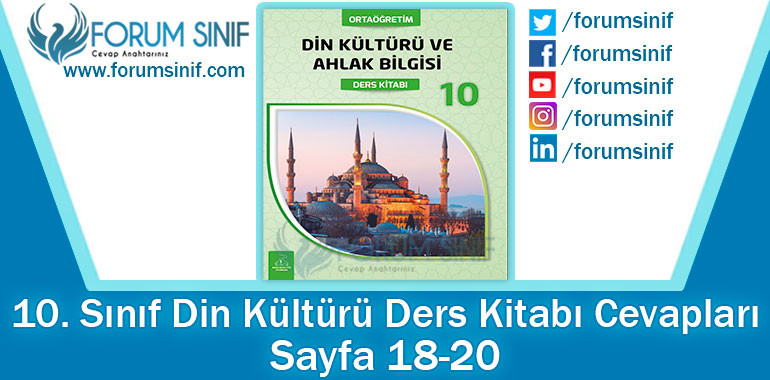 10. Sınıf Din Kültürü Ders Kitabı 18-20. Sayfa Cevapları Bilim ve Kültür Yayınları