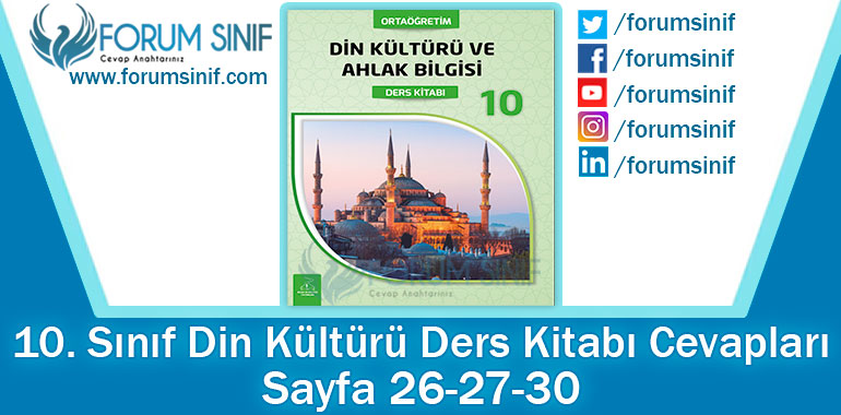 10. Sınıf Din Kültürü Ders Kitabı 26-27-30. Sayfa Cevapları Bilim ve Kültür Yayınları