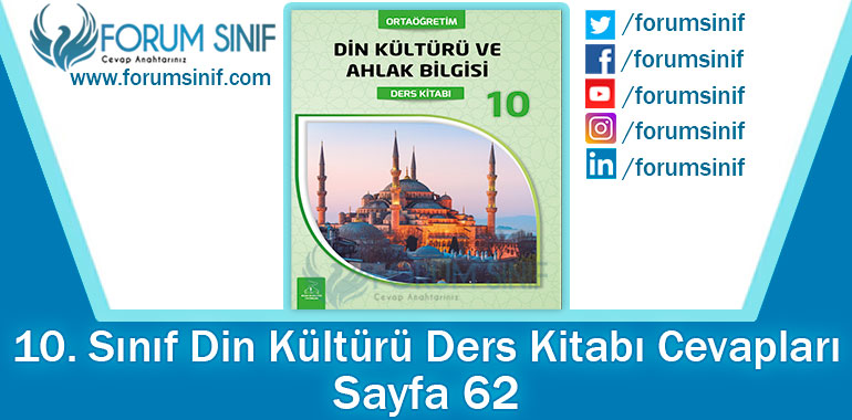 10. Sınıf Din Kültürü Ders Kitabı 62. Sayfa Cevapları Bilim ve Kültür Yayınları