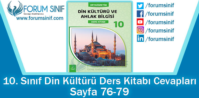 10. Sınıf Din Kültürü Ders Kitabı 76-79. Sayfa Cevapları Bilim ve Kültür Yayınları