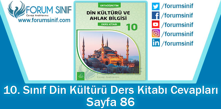 10. Sınıf Din Kültürü Ders Kitabı 86. Sayfa Cevapları Bilim ve Kültür Yayınları