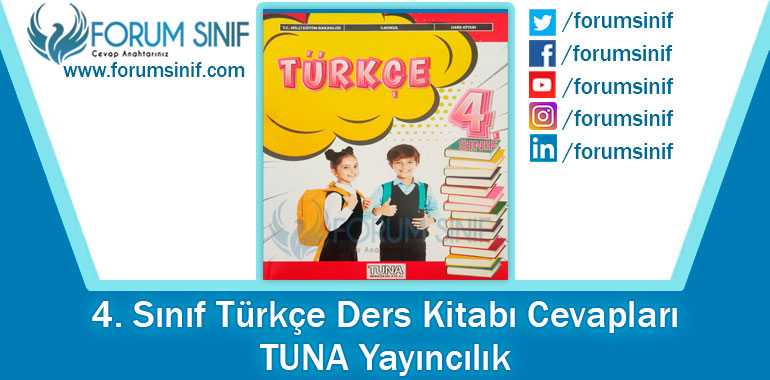 4. Sınıf Türkçe Ders Kitabı Cevapları TUNA Yayıncılık