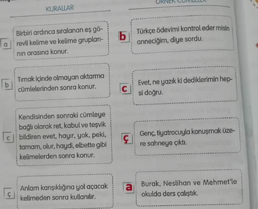 4. Sınıf Türkçe Ders Kitabı Sayfa 40 Cevapları TUNA Yayınları