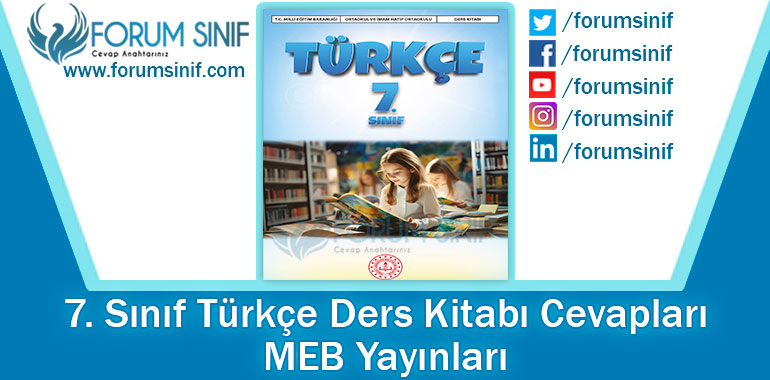 7. Sınıf Türkçe Ders Kitabı Cevapları MEB Yayınları