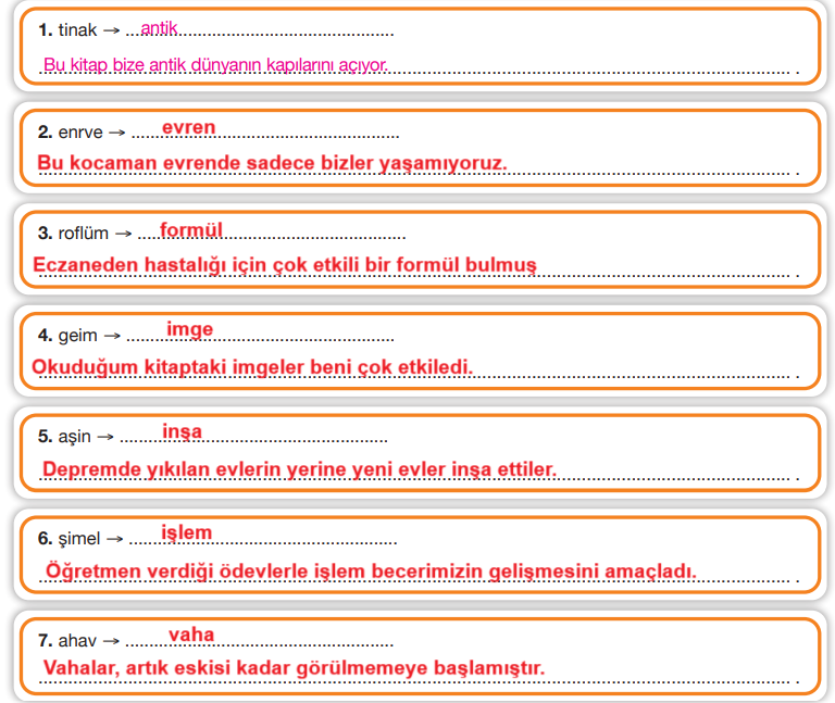 7.  Sınıf Türkçe Ders Kitabı Sayfa 16 Cevapları Özgün Yayınları