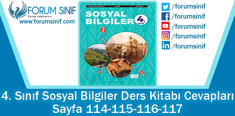 4. Sınıf Sosyal Bilgiler Ders Kitabı 114-115-116-117. Sayfa Cevapları Hecce Yayıncılık