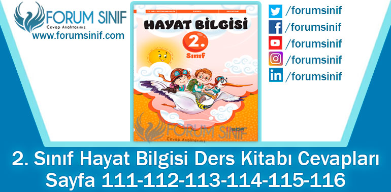 2. Sınıf Hayat Bilgisi Ders Kitabı 111-112-113-114-115-116. Sayfa Cevapları SDR Dikey Yayıncılık