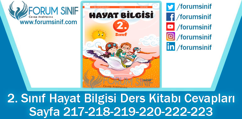 2. Sınıf Hayat Bilgisi Ders Kitabı 217-218-219-220-222-223. Sayfa Cevapları SDR Dikey Yayıncılık