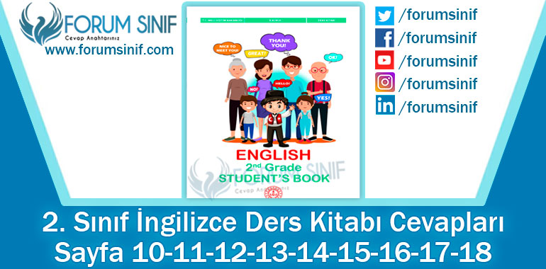 2. Sınıf İngilizce Ders Kitabı 10-11-12-13-14-15-16-17-18. Sayfa Cevapları MEB Yayınları