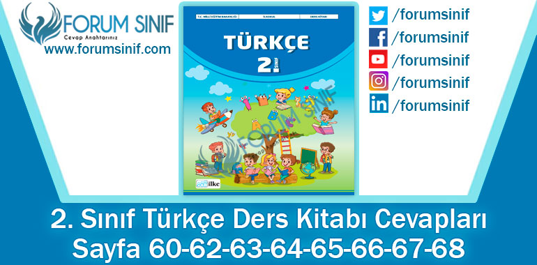 2. Sınıf Türkçe Ders Kitabı 60-62-63-64-65-66-67-68. Sayfa Cevapları İlke Yayıncılık