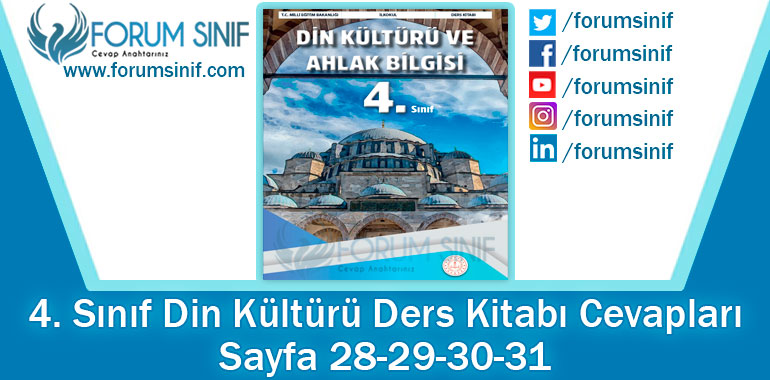 4. Sınıf Din Kültürü Ders Kitabı Sayfa 28-29-30-31 Cevapları MEB Yayınları