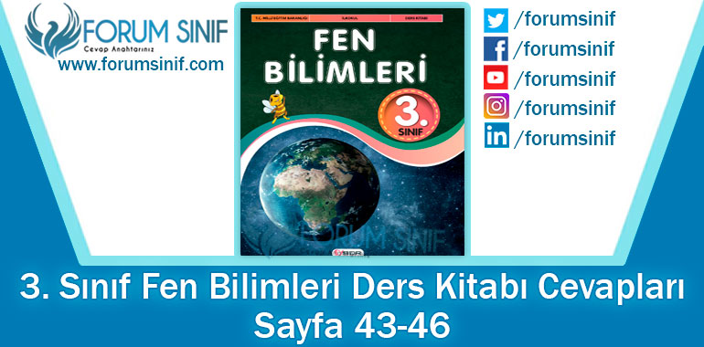 3. Sınıf Fen Bilimleri Ders Kitabı Sayfa 43-46 Cevapları SDR Dikey Yayıncılık