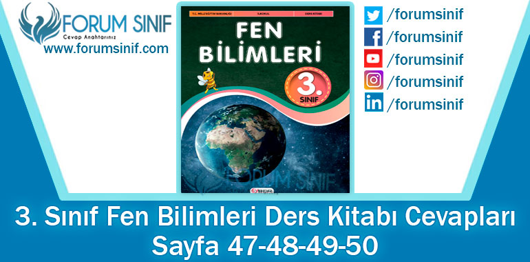 3. Sınıf Fen Bilimleri Ders Kitabı Sayfa 47-48-49-50 Cevapları SDR Dikey Yayıncılık