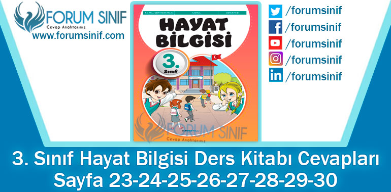 3. Sınıf Hayat Bilgisi Ders Kitabı Sayfa 23-24-25-26-27-28-29-30 Cevapları SDR İpekyolu Yayıncılık