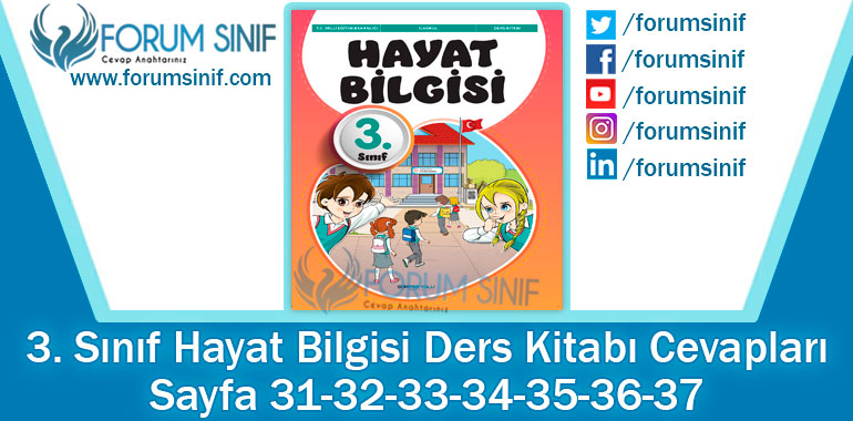 3. Sınıf Hayat Bilgisi Ders Kitabı Sayfa 31-32-33-34-35-36-37 Cevapları SDR İpekyolu Yayıncılık