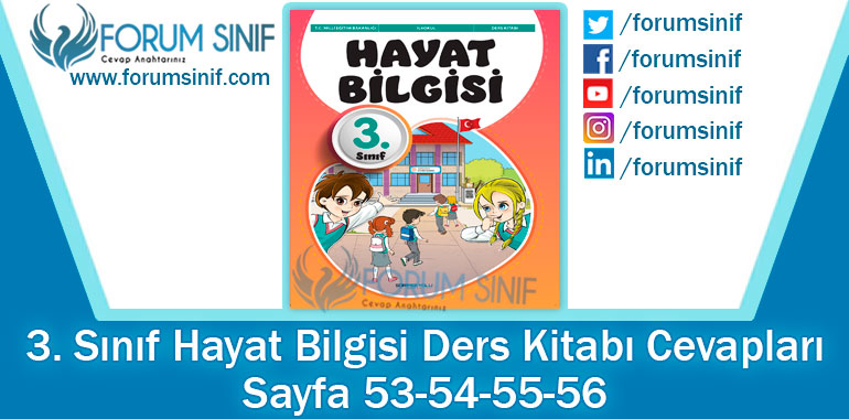 3. Sınıf Hayat Bilgisi Ders Kitabı Sayfa 53-54-55-56 Cevapları SDR İpekyolu Yayıncılık