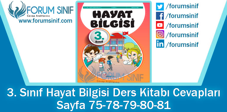 3. Sınıf Hayat Bilgisi Ders Kitabı Sayfa 75-78-79-80-81. Cevapları SDR İpekyolu Yayıncılık