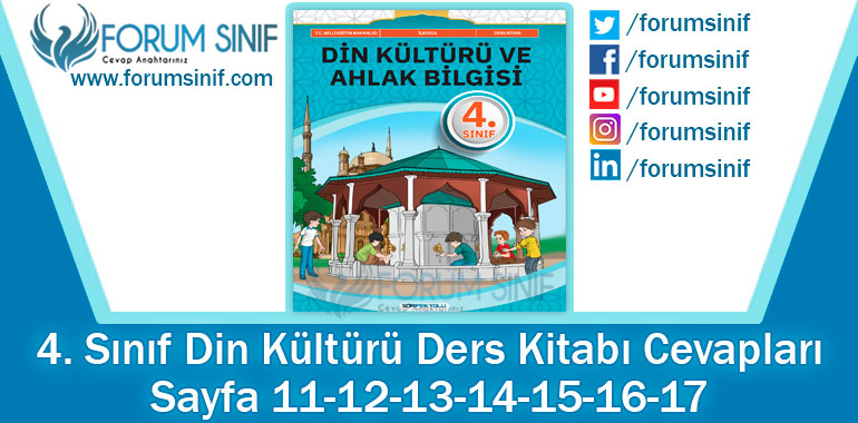 4. Sınıf Din Kültürü Ders Kitabı Sayfa 11-12-13-14-15-16-17. Cevapları SDR İpekyolu Yayıncılık