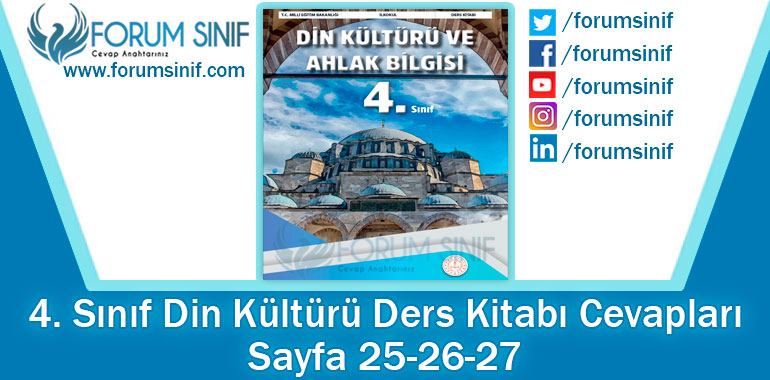 4. Sınıf Din Kültürü Ders Kitabı Sayfa 25-26-27 Cevapları MEB Yayınları