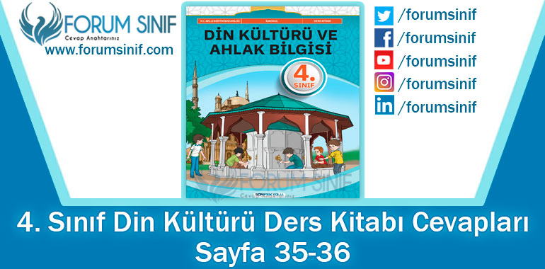 4. Sınıf Din Kültürü Ders Kitabı Sayfa 35-36 Cevapları SDR İpekyolu Yayıncılık