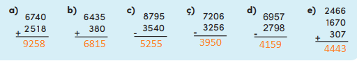 4. Sınıf Matematik Ders Kitabı Sayfa 51 Cevapları MEB Yayınları