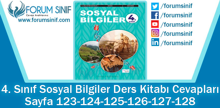 4. Sınıf Sosyal Bilgiler Ders Kitabı 123-124-125-126-127-128. Sayfa Cevapları Hecce Yayıncılık