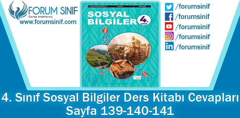 4. Sınıf Sosyal Bilgiler Ders Kitabı 139-140-141. Sayfa Cevapları Hecce Yayıncılık