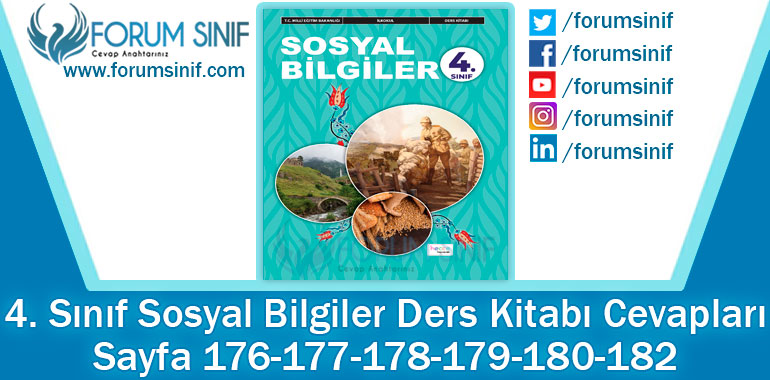 4. Sınıf Sosyal Bilgiler Ders Kitabı 176-177-178-179-180-182. Sayfa Cevapları Hecce Yayıncılık