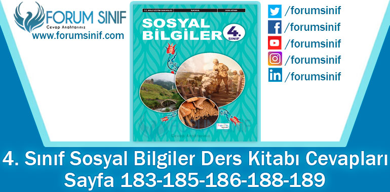 4. Sınıf Sosyal Bilgiler Ders Kitabı 183-185-186-188-189. Sayfa Cevapları Hecce Yayıncılık