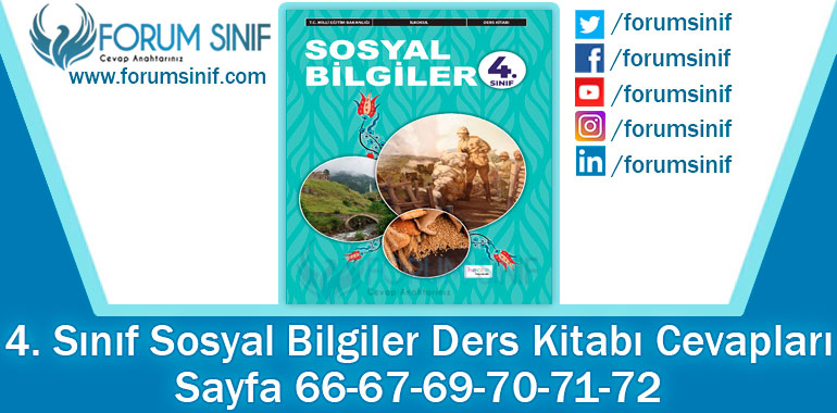 4. Sınıf Sosyal Bilgiler Ders Kitabı 66-67-69-70-71-72. Sayfa Cevapları Hecce Yayıncılık