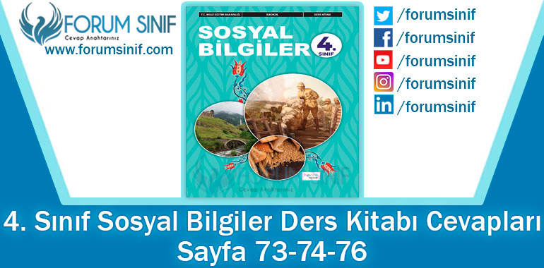 4. Sınıf Sosyal Bilgiler Ders Kitabı 73-74-76. Sayfa Cevapları Hecce Yayıncılık