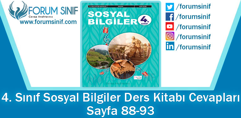 4. Sınıf Sosyal Bilgiler Ders Kitabı 88-93. Sayfa Cevapları Hecce Yayıncılık