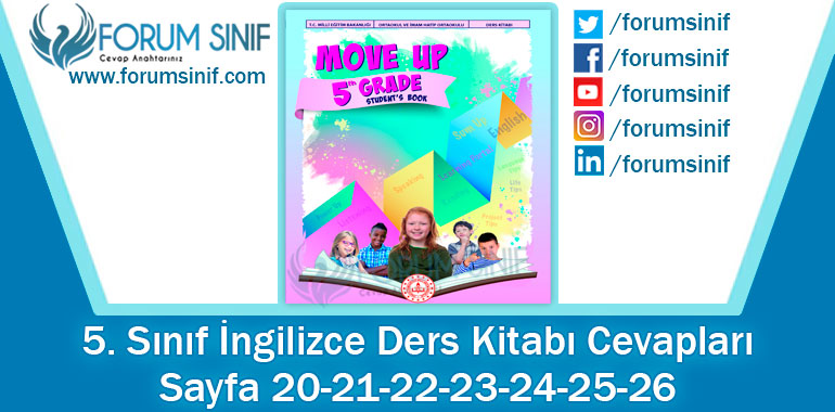 5. Sınıf İngilizce Ders Kitabı 20-21-22-23-24-25-26. Sayfa Cevapları MEB Yayınları