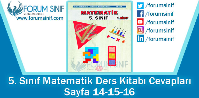 5. Sınıf Matematik Ders Kitabı 14-15-16. Sayfa Cevapları MEB Yayınları