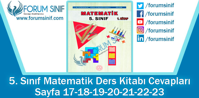 5. Sınıf Matematik Ders Kitabı 17-18-19-20-21-22-23. Sayfa Cevapları MEB Yayınları