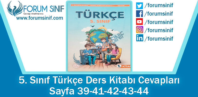 5. Sınıf Matematik Ders Kitabı 39-41-42-43-44. Sayfa Cevapları MEB Yayınları