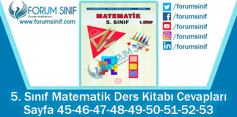 5. Sınıf Matematik Ders Kitabı 55-56. Sayfa Cevapları MEB Yayınları