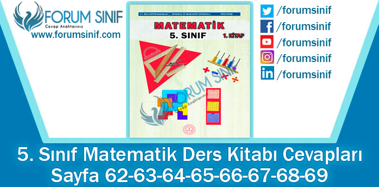 5. Sınıf Matematik Ders Kitabı 62-63-64-65-66-67-68-69. Sayfa Cevapları MEB Yayınları