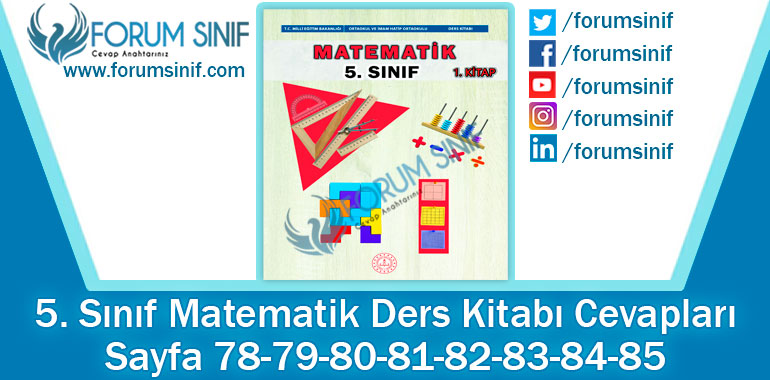 5. Sınıf Matematik Ders Kitabı 78-79-80-81-82-83-84-85. Sayfa Cevapları MEB Yayınları