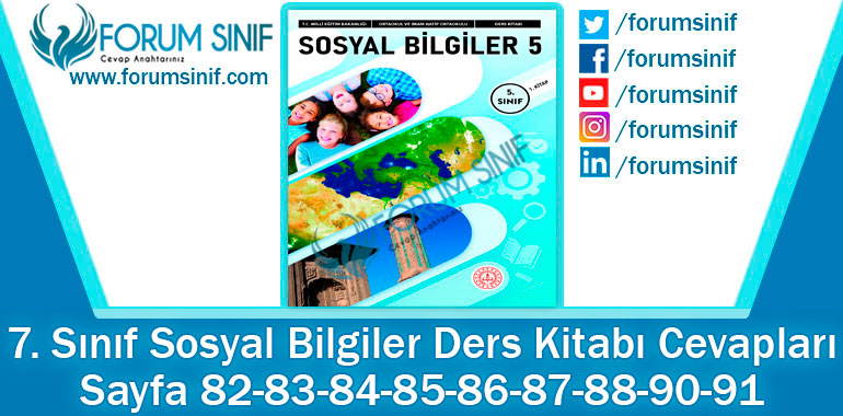 5. Sınıf Sosyal Bilgiler Ders Kitabı Sayfa 82-83-84-85-86-87-88-90-91 Cevapları MEB Yayınları