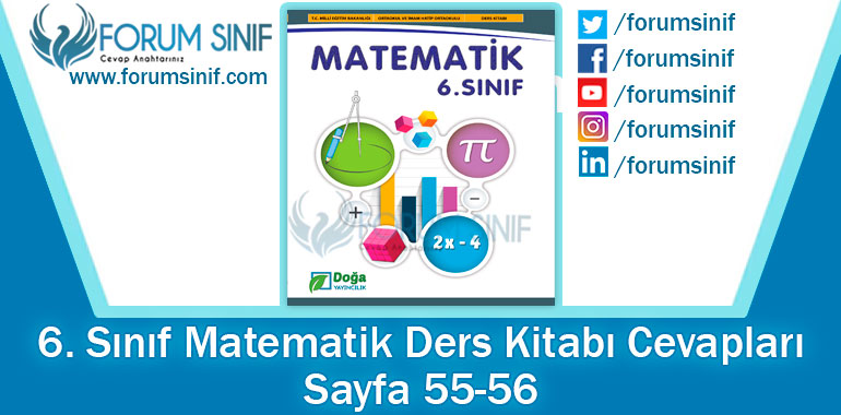 6. Sınıf Matematik Ders Kitabı 55-56. Sayfa Cevapları Doğa Yayıncılık