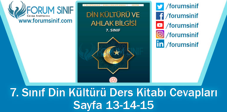 7. Sınıf Din Kültürü Ders Kitabı 13-14-15. Sayfa Cevapları MEB Yayınları