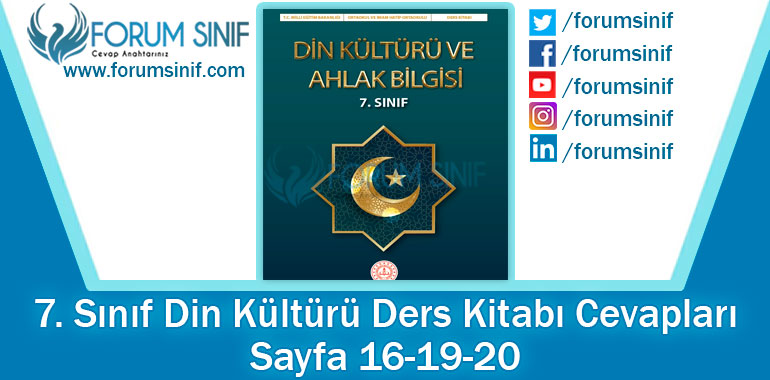 7. Sınıf Din Kültürü Ders Kitabı 16-19-20. Sayfa Cevapları MEB Yayınları