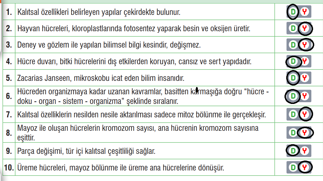 7. Sınıf Fen Bilimleri Ders Kitabı Sayfa 69 Cevapları MEB Yayınları