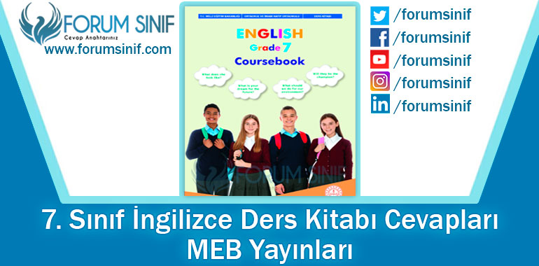 7. Sınıf İngilizce Ders Kitabı Cevapları MEB Yayınları