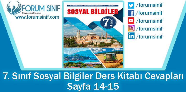 7. Sınıf Sosyal Bilgiler Ders Kitabı 14-15. Sayfa Cevapları Yıldırım Yayınları